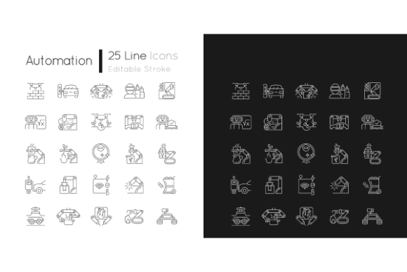 Elevating Advanced Manufacturing Design with the Automation Linear Icons Set