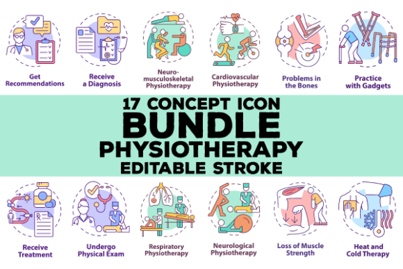 Elevating Healthcare Design with the Physiotherapy Concept Icons Bundle