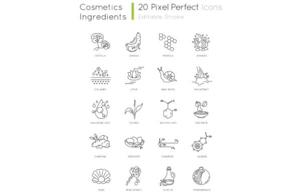 Elevating Skincare Design with the Cosmetic Ingredient Pixel Perfect Set