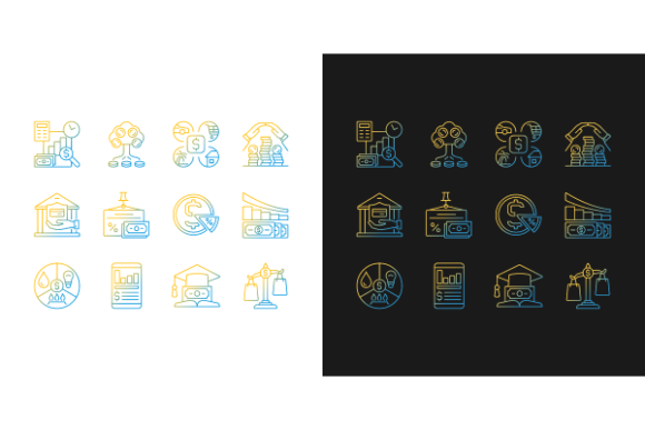 Evaluating the Financial Literacy Gradient Icons Bundle for Modern Interface Design