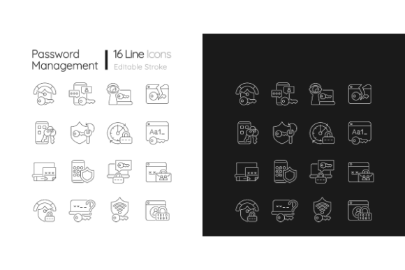 Evaluating the Password Management Linear Icons Set for Modern Interface Design
