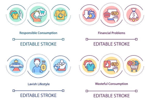 Financial Problems Concept Icon Bundle: Strategic Visual Assets for Economic Communication