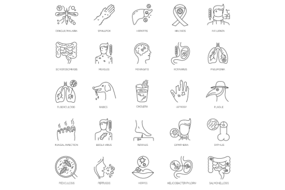 Infectious Diseases Pixel Perfect Set: Visual Clarity for Sensitive Health Topics