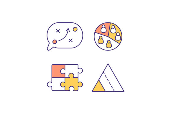 Marketing Strategy RGB Color Icons Set Guide