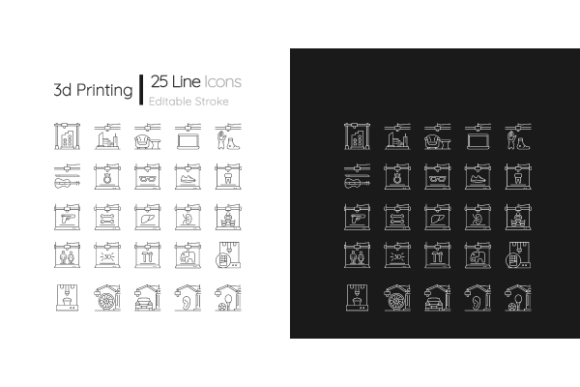 Visualizing Additive Manufacturing: The Strategic Value of the 3D Printing Technology Linear Icons Set