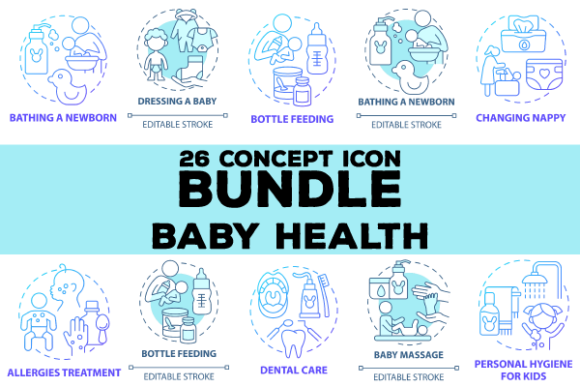 Visualizing Infant Care: The Power of Blue Concept Icons in Modern Health Design